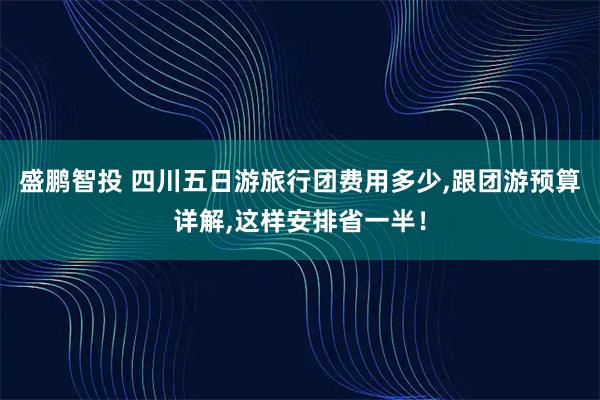 盛鹏智投 四川五日游旅行团费用多少,跟团游预算详解,这样安排省一半！