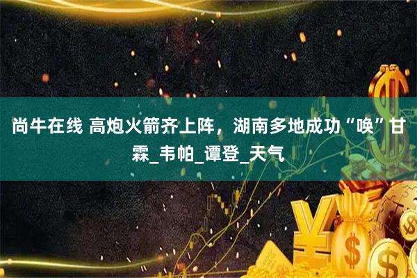 尚牛在线 高炮火箭齐上阵，湖南多地成功“唤”甘霖_韦帕_谭登_天气